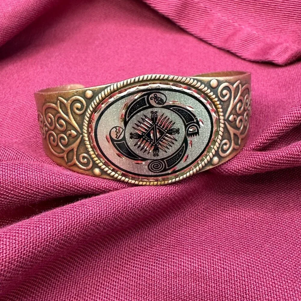Southwest Copper “4 Elements” Cuff Bracelet - Picture 13 of 14